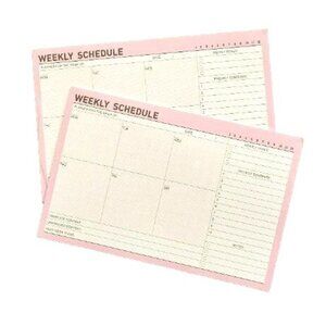 Weekly Planner Notepad Tear Off  Pads Pink White 20 pages X 2